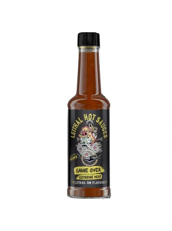 bottle of Leithal Hot Sauce Game Over hot sauce